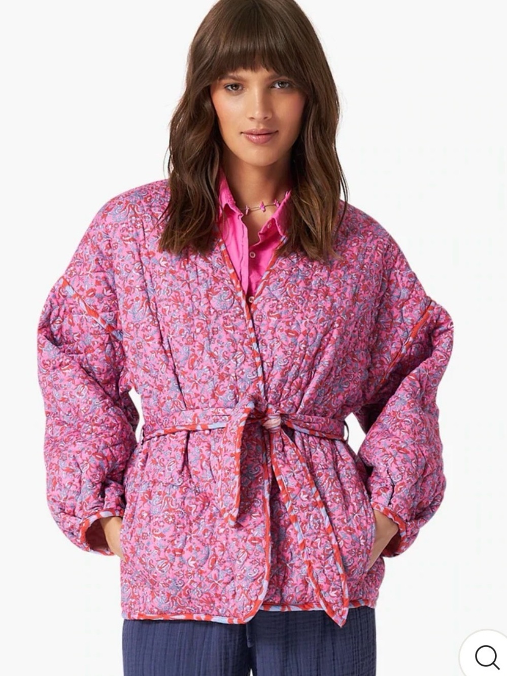 XiRENA Keatyn Reversible Quilted Floral Jacket in Pink Stamp
